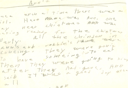 An early story by the budding children's book author